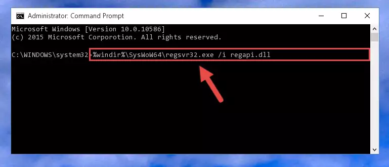 Deleting the Regapi.dll file's problematic registry in the Windows Registry Editor