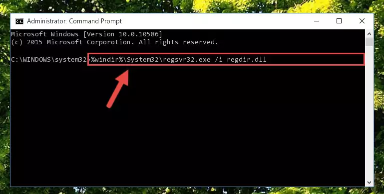 Cleaning the problematic registry of the Regdir.dll library from the Windows Registry Editor
