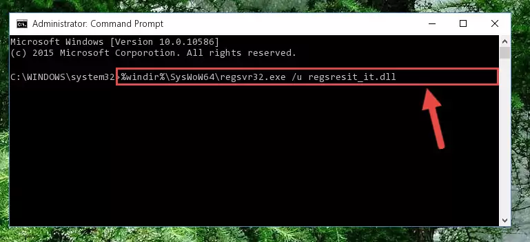 Reregistering the Regsresit_it.dll file in the system