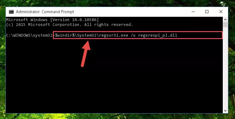 Extracting the Regsrespl_pl.dll file from the .zip file