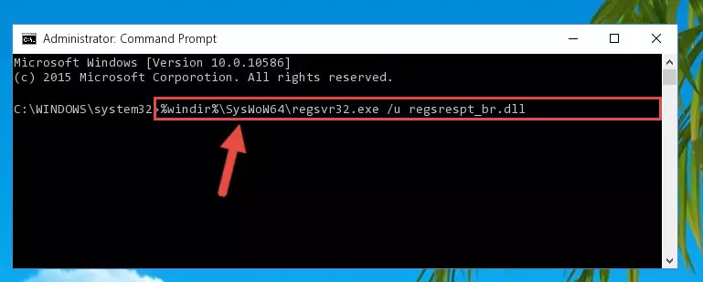 Reregistering the Regsrespt_br.dll library in the system