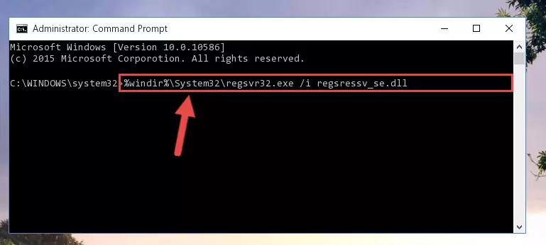 Deleting the Regsressv_se.dll file's problematic registry in the Windows Registry Editor