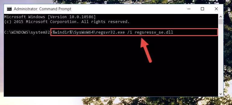 Uninstalling the broken registry of the Regsressv_se.dll file from the Windows Registry Editor (for 64 Bit)