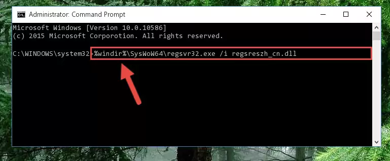 Uninstalling the broken registry of the Regsreszh_cn.dll library from the Windows Registry Editor (for 64 Bit)