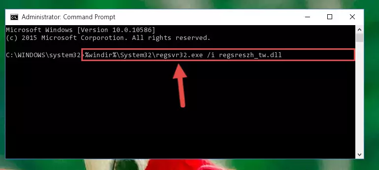 Reregistering the Regsreszh_tw.dll library in the system (for 64 Bit)