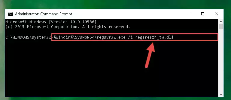 Cleaning the problematic registry of the Regsreszh_tw.dll library from the Windows Registry Editor