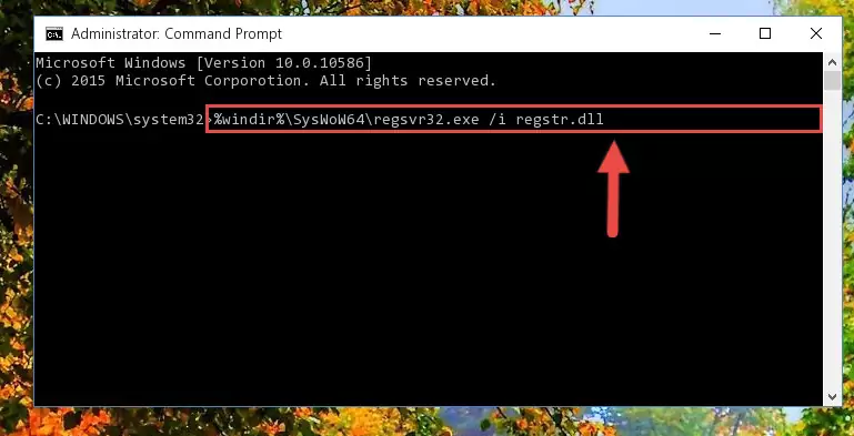 Deleting the Regstr.dll library's problematic registry in the Windows Registry Editor