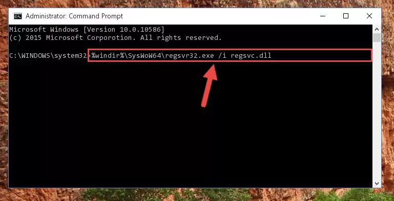 Uninstalling the broken registry of the Regsvc.dll library from the Windows Registry Editor (for 64 Bit)