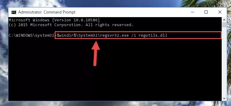 Reregistering the Regutils.dll library in the system (for 64 Bit)