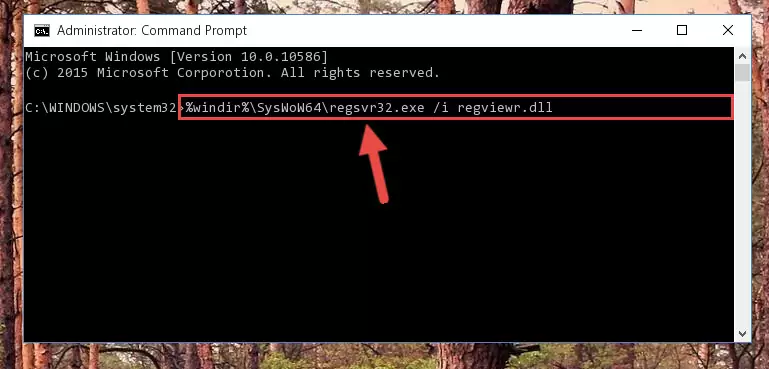Deleting the damaged registry of the Regviewr.dll