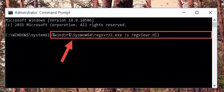 Reregistering the Regviewr.dll file in the system