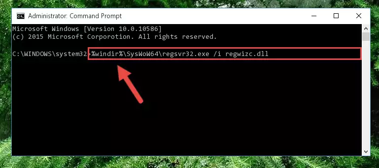 Deleting the Regwizc.dll file's problematic registry in the Windows Registry Editor