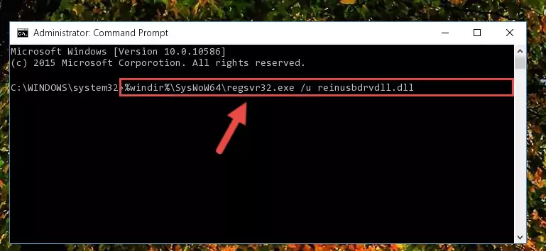 Reregistering the Reinusbdrvdll.dll file in the system