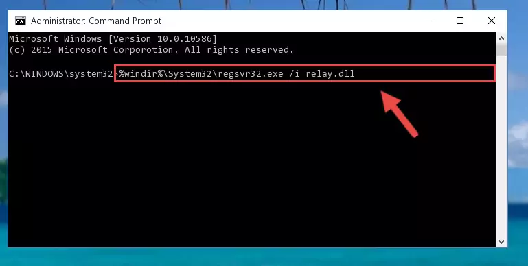 Deleting the Relay.dll library's problematic registry in the Windows Registry Editor