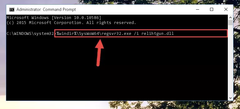 Cleaning the problematic registry of the Relihtgun.dll library from the Windows Registry Editor