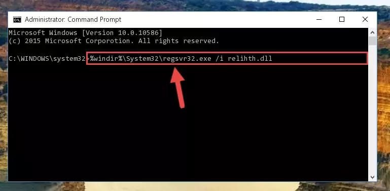 Cleaning the problematic registry of the Relihth.dll library from the Windows Registry Editor