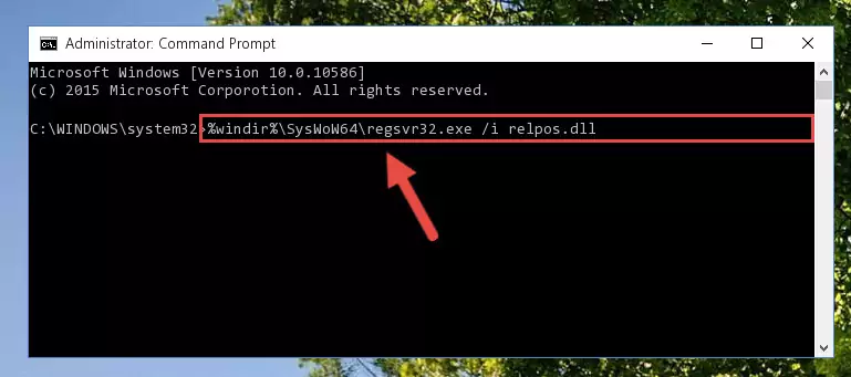 Uninstalling the broken registry of the Relpos.dll file from the Windows Registry Editor (for 64 Bit)
