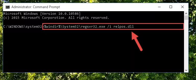Deleting the Relpos.dll file's problematic registry in the Windows Registry Editor