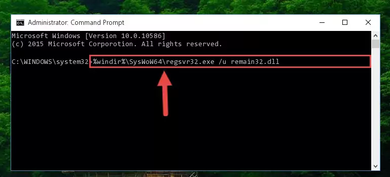 Creating a new registry for the Remain32.dll file in the Windows Registry Editor