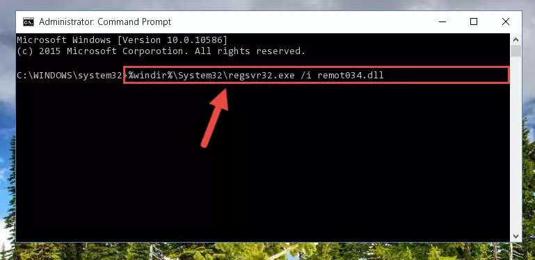 Reregistering the Remot034.dll library in the system (for 64 Bit)