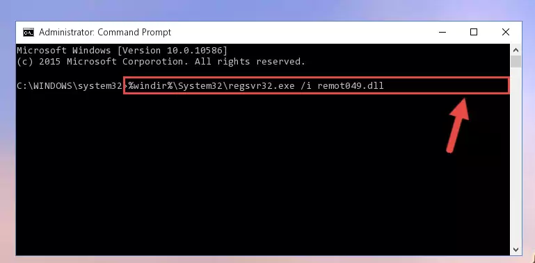 Uninstalling the Remot049.dll library from the system registry