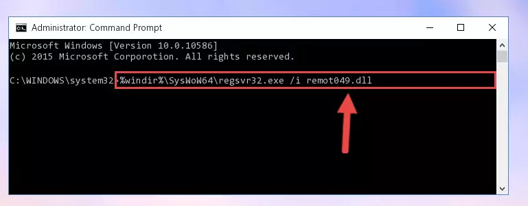 Uninstalling the Remot049.dll library's broken registry from the Registry Editor (for 64 Bit)