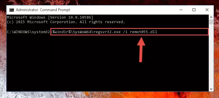 Uninstalling the broken registry of the Remot055.dll library from the Windows Registry Editor (for 64 Bit)