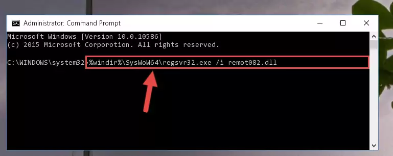 Uninstalling the broken registry of the Remot082.dll file from the Windows Registry Editor (for 64 Bit)