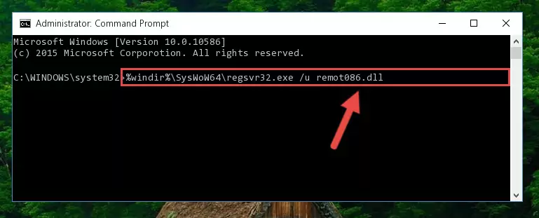 Creating a new registry for the Remot086.dll file in the Windows Registry Editor