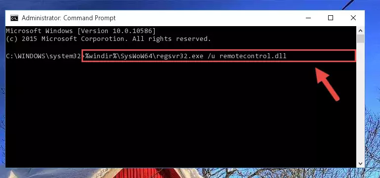 Reregistering the Remotecontrol.dll file in the system (for 64 Bit)