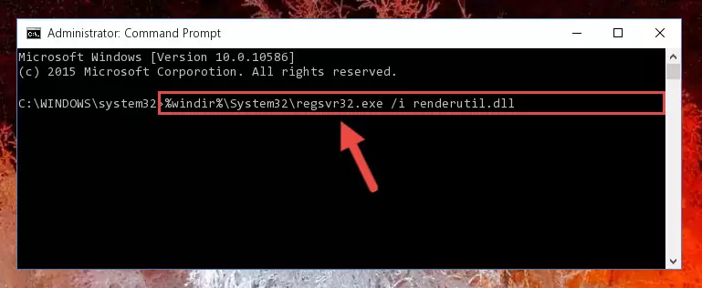 Uninstalling the Renderutil.dll library from the system registry