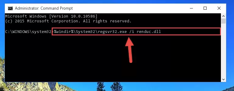 Reregistering the Renduc.dll file in the system (for 64 Bit)