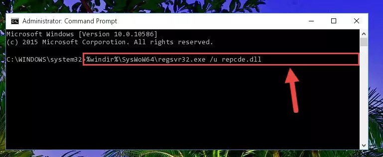 Reregistering the Repcde.dll library in the system (for 64 Bit)