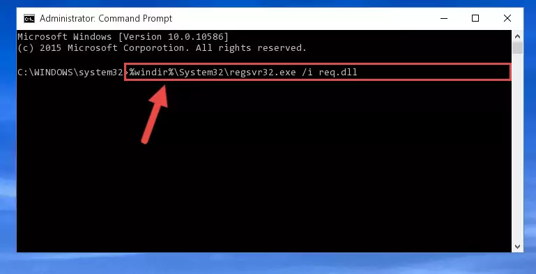 Cleaning the problematic registry of the Req.dll library from the Windows Registry Editor