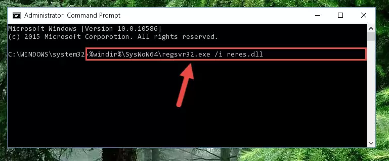 Uninstalling the damaged Reres.dll library's registry from the system (for 64 Bit)
