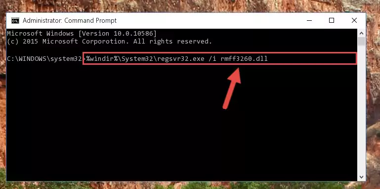 Deleting the damaged registry of the Rmff3260.dll