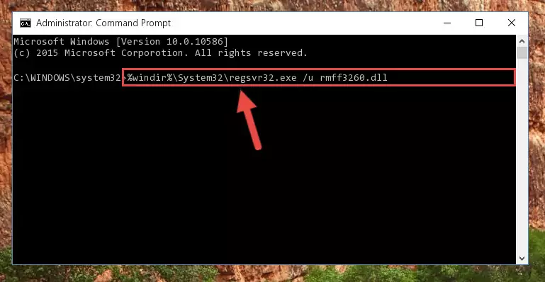 Creating a new registry for the Rmff3260.dll file in the Windows Registry Editor