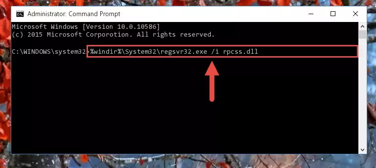 Deleting the Rpcss.dll library's problematic registry in the Windows Registry Editor