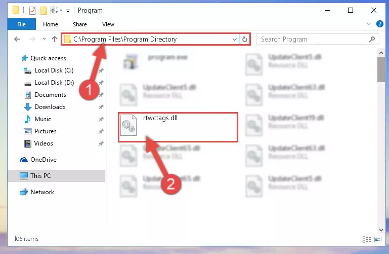 Choosing the Rtwctags.dll library