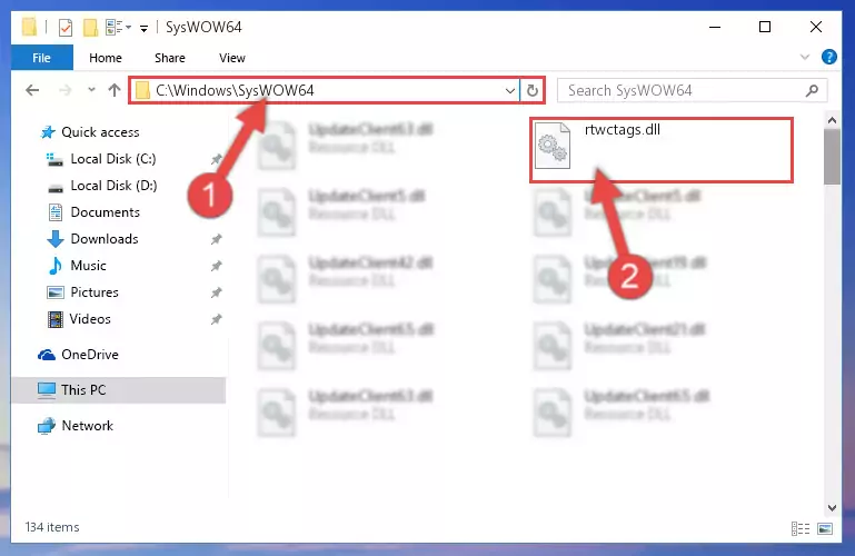 Extracting the Rtwctags.dll library to the desktop