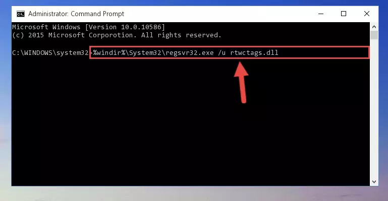 Creating a new registry for the Rtwctags.dll library in the Windows Registry Editor