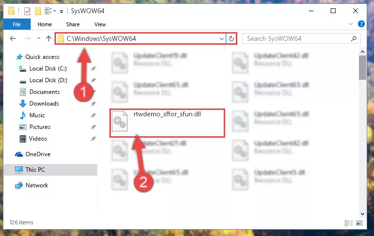 Copying the Rtwdemo_sffor_sfun.dll library to the Windows/sysWOW64 directory