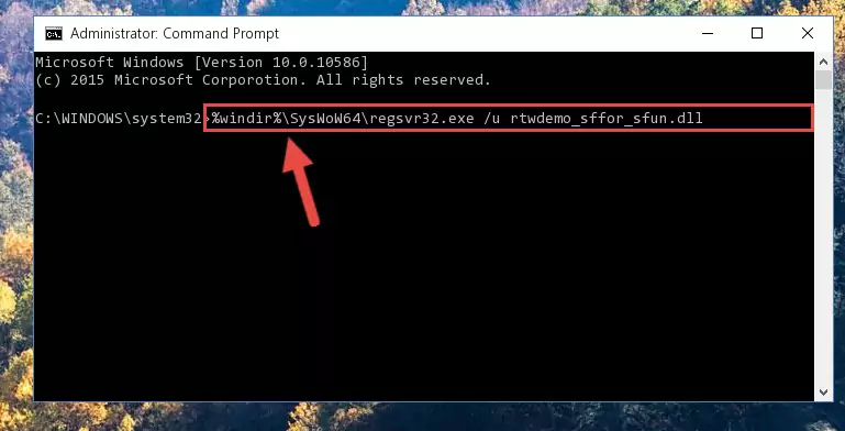 Creating a new registry for the Rtwdemo_sffor_sfun.dll library in the Windows Registry Editor