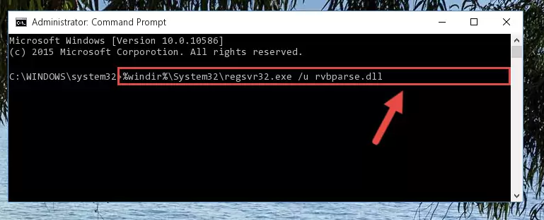 Extracting the Rvbparse.dll file from the .zip file