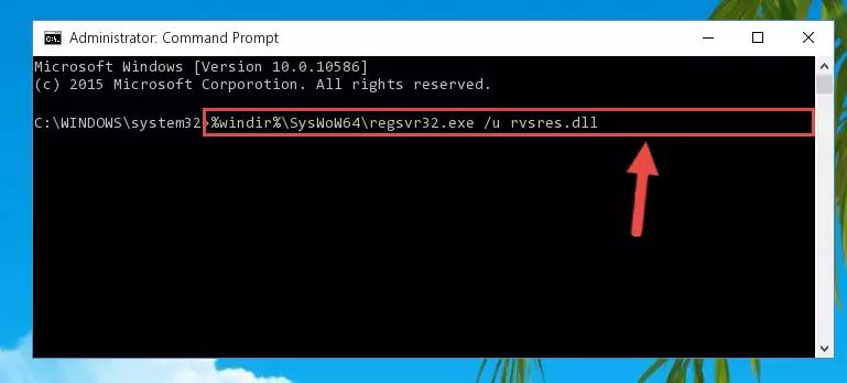 Reregistering the Rvsres.dll file in the system