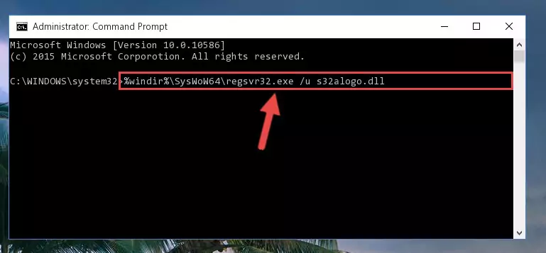 Reregistering the S32alogo.dll file in the system (for 64 Bit)