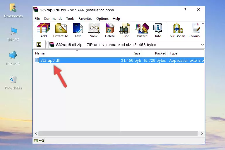 Copying the S32rap8.dll file into the software's file folder