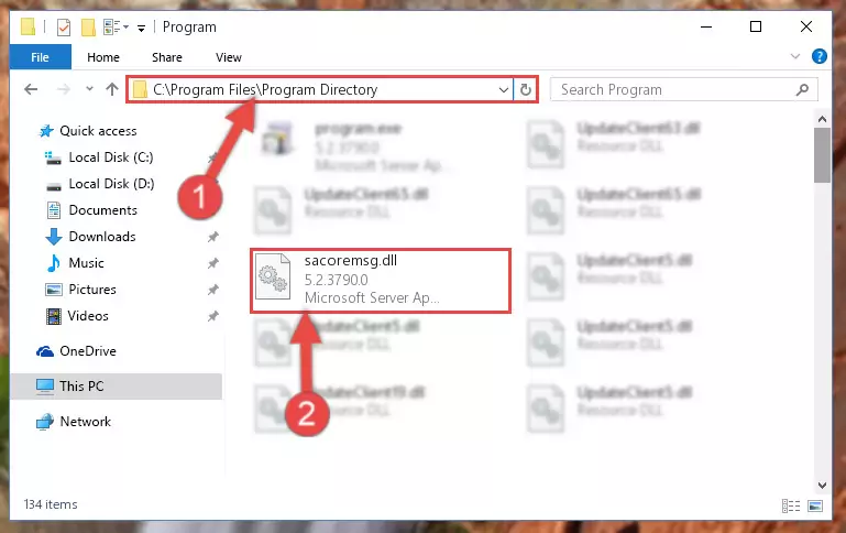 Choosing the Sacoremsg.dll library