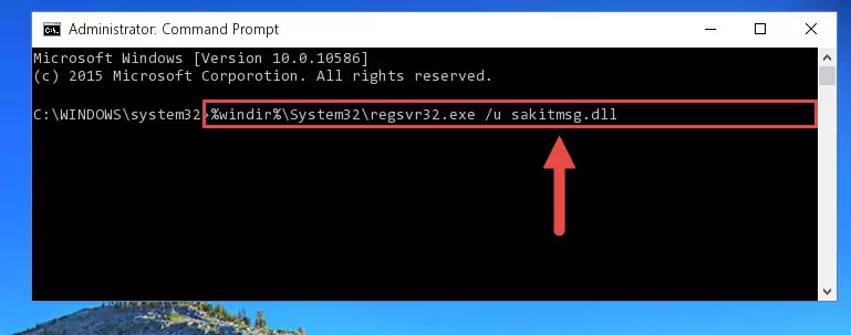 Reregistering the Sakitmsg.dll file in the system