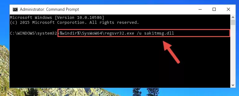 Reregistering the Sakitmsg.dll file in the system (for 64 Bit)